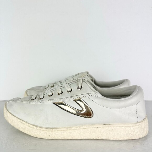 Tretorn Nylite Plus Leather Sneakers White Women's Size 7.5 - Picture 1 of 8